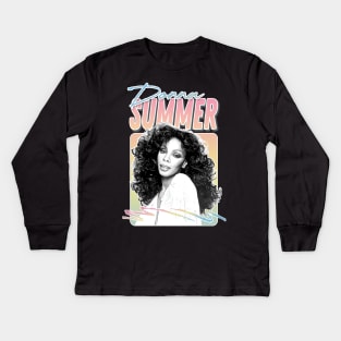 Donna Summer //// Retro Style Fan Art Design Kids Long Sleeve T-Shirt